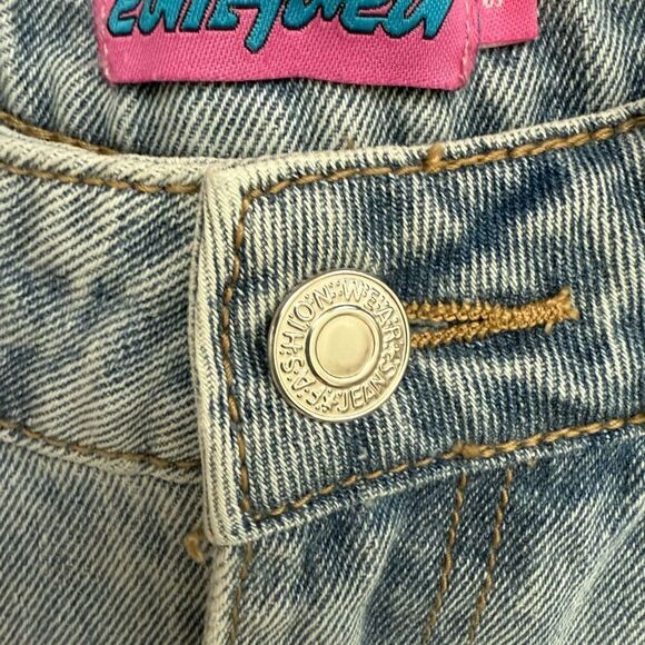 Preowned Edikted Light Blue High-Rise Denim Shorts Women’s Size Small - Picture 4 of 6